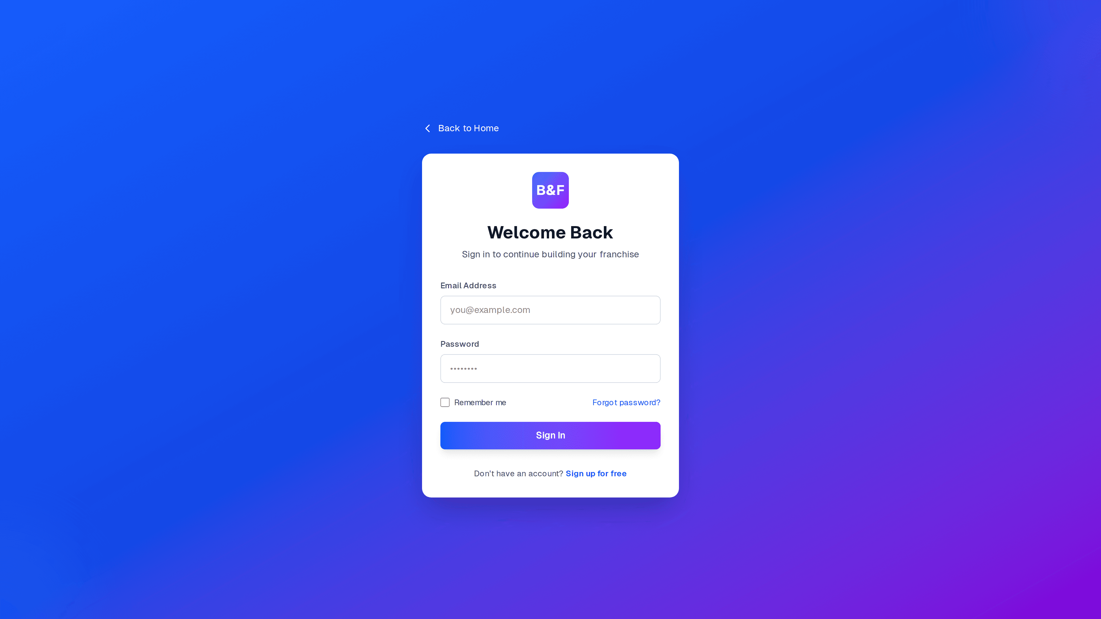 Franchise Kit Dashboard